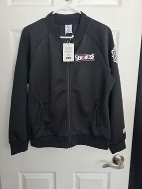 Headrush Black Logo Zip Bomber Jacket
